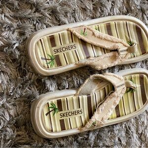 Skechers women’s Striped Tan and Brown Sandals